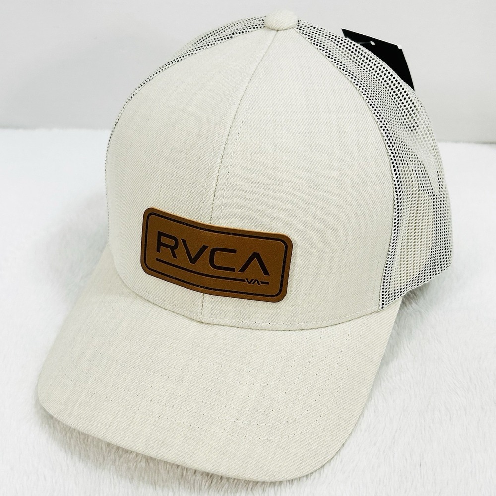 RVCA Ticket Trucker Deluxe Hat Cap Snapback Adjustable Beige Outdoors Workwear
